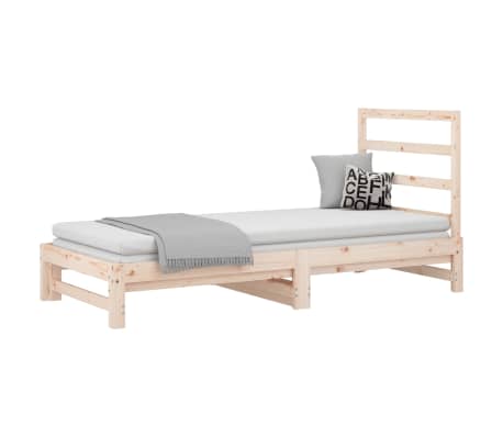 vidaXL Pat de zi extensibil, 2x(90x200) cm, lemn masiv de pin