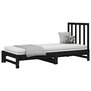 vidaXL Sof&aacute; cama extra&iacute;ble sin colch&oacute;n negro 2x(90x190) cm