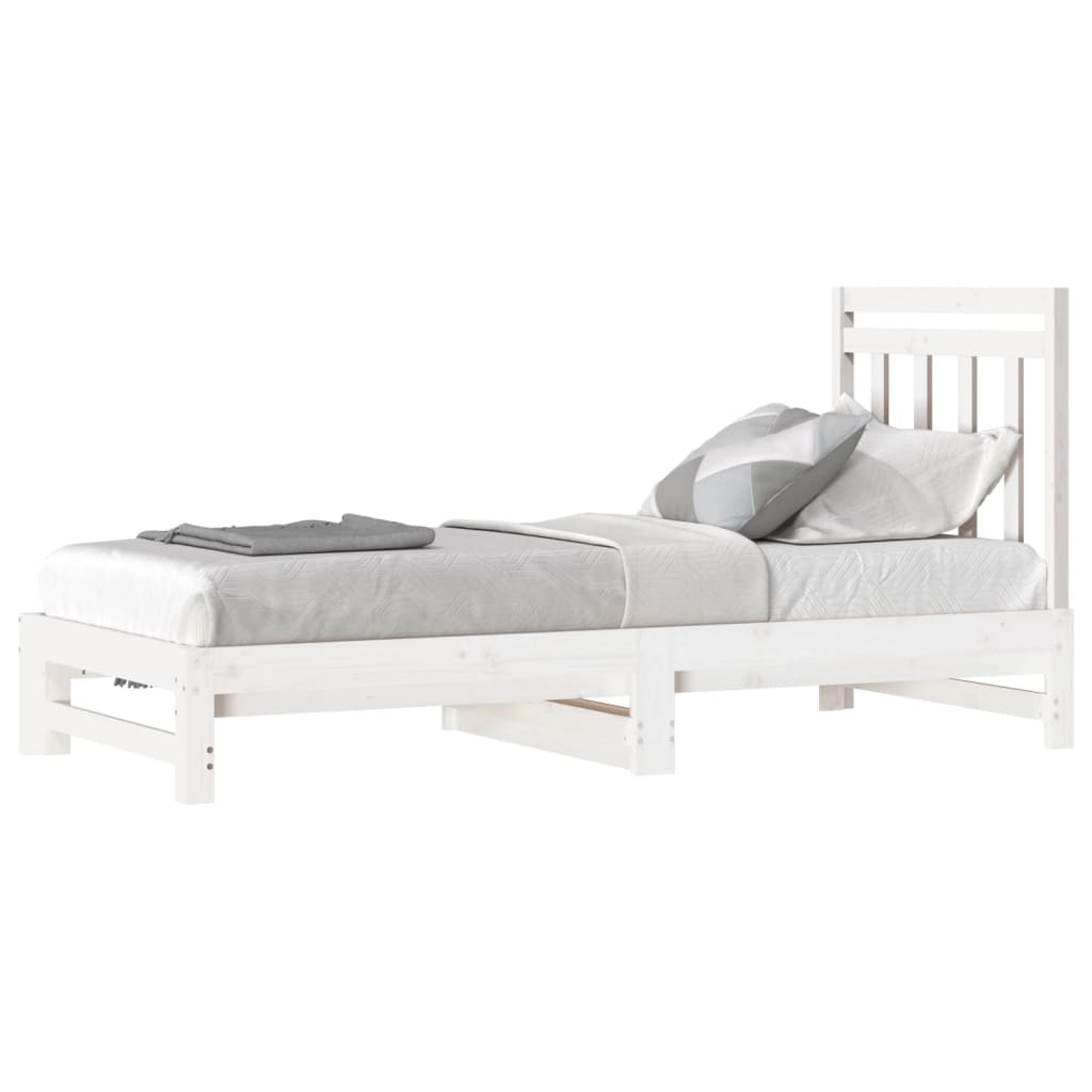 vidaXL Pull-out Day Bed without Mattress White 2x(90x200) cm