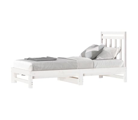 vidaXL Pull-out Day Bed without Mattress White 2x(90x200) cm