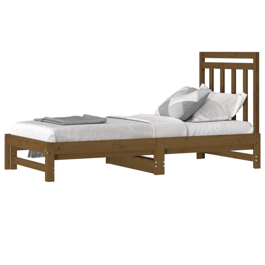 Pull-out Day Bed Honey Brown 2x(90x190) Cm Solid Wood Pine VidaXL 14 width=274