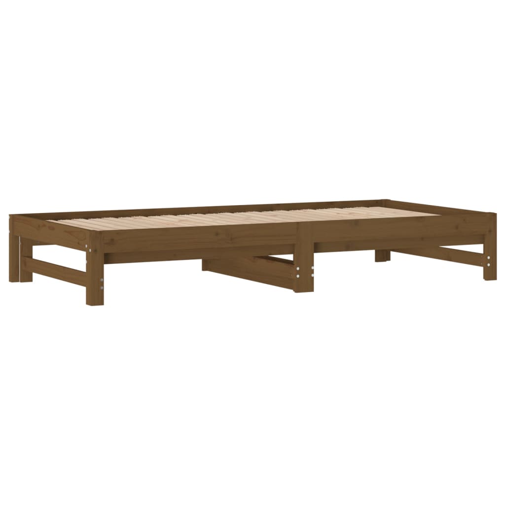 Pull-out Day Bed Honey Brown 2x(90x190) Cm Solid Wood Pine VidaXL 17 width=274
