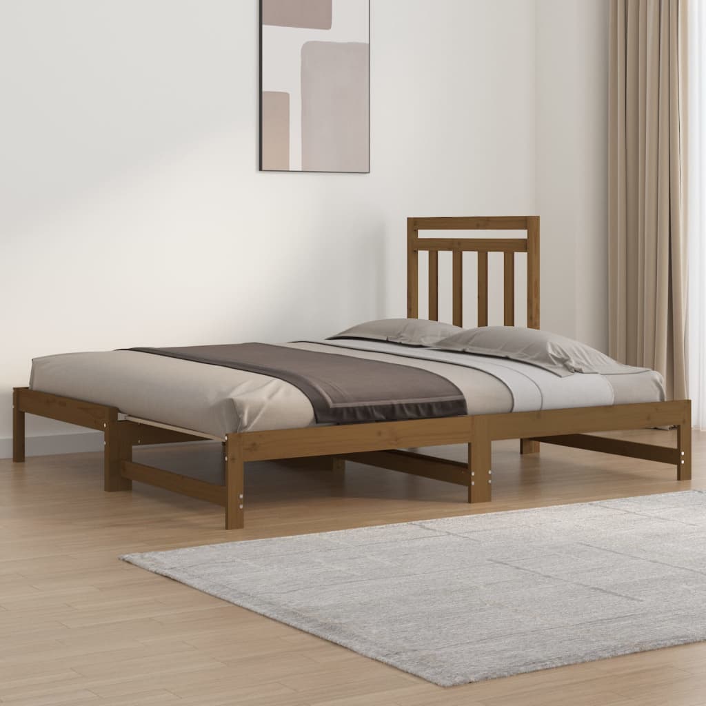Pull-out Day Bed Honey Brown 2x(90x190) Cm Solid Wood Pine VidaXL 19 width=274