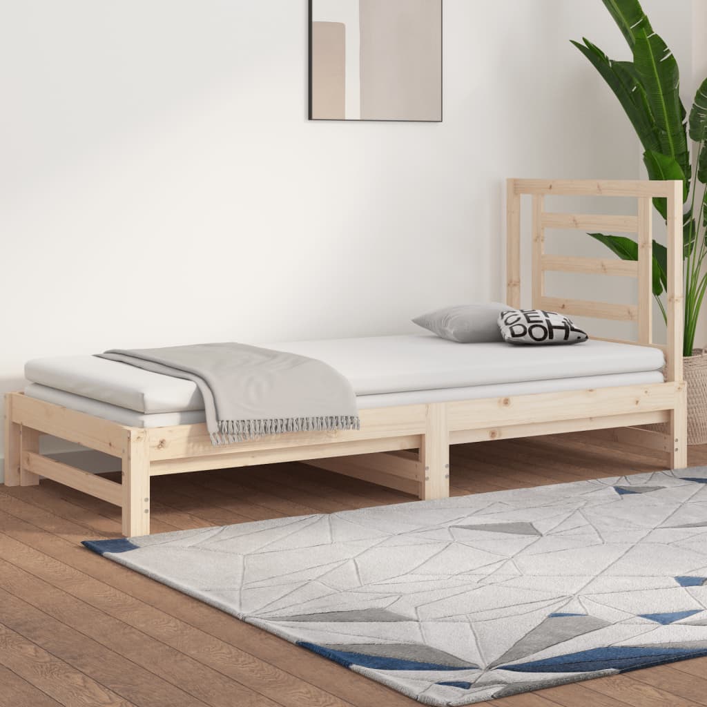 Wooden single bed with pull deals out