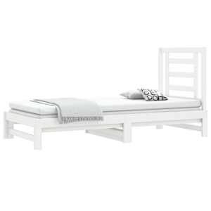 vidaXL Pull-out Day Bed without Mattress White 2x(90x190) cm
