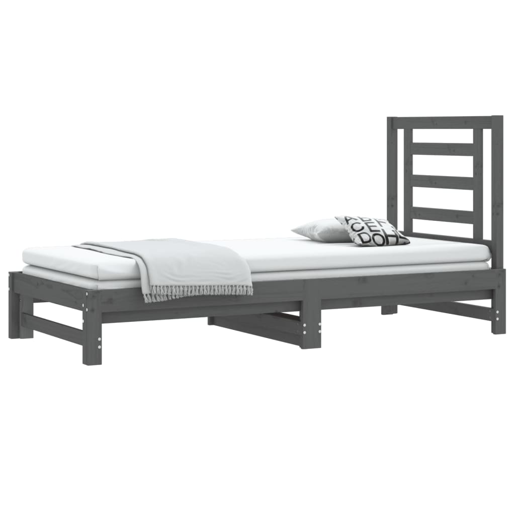 vidaXL Sofá cama extraíble sin colchón gris 2x(90x190) cm