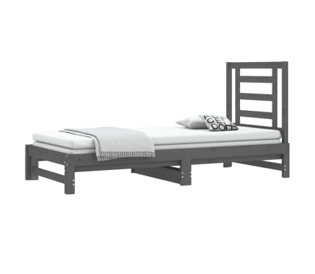 vidaXL Sofá cama extraíble sin colchón gris 2x(90x190) cm