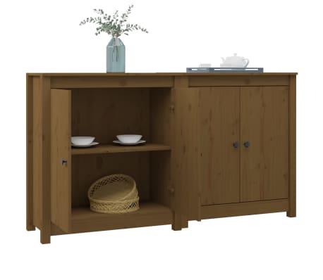 vidaXL Sideboards 2 Stk. Honigbraun 70x35x80 cm Massivholz Kiefer