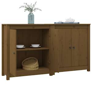 vidaXL Servante, 2 buc., maro miere, 70x35x80 cm, lemn masiv de pin