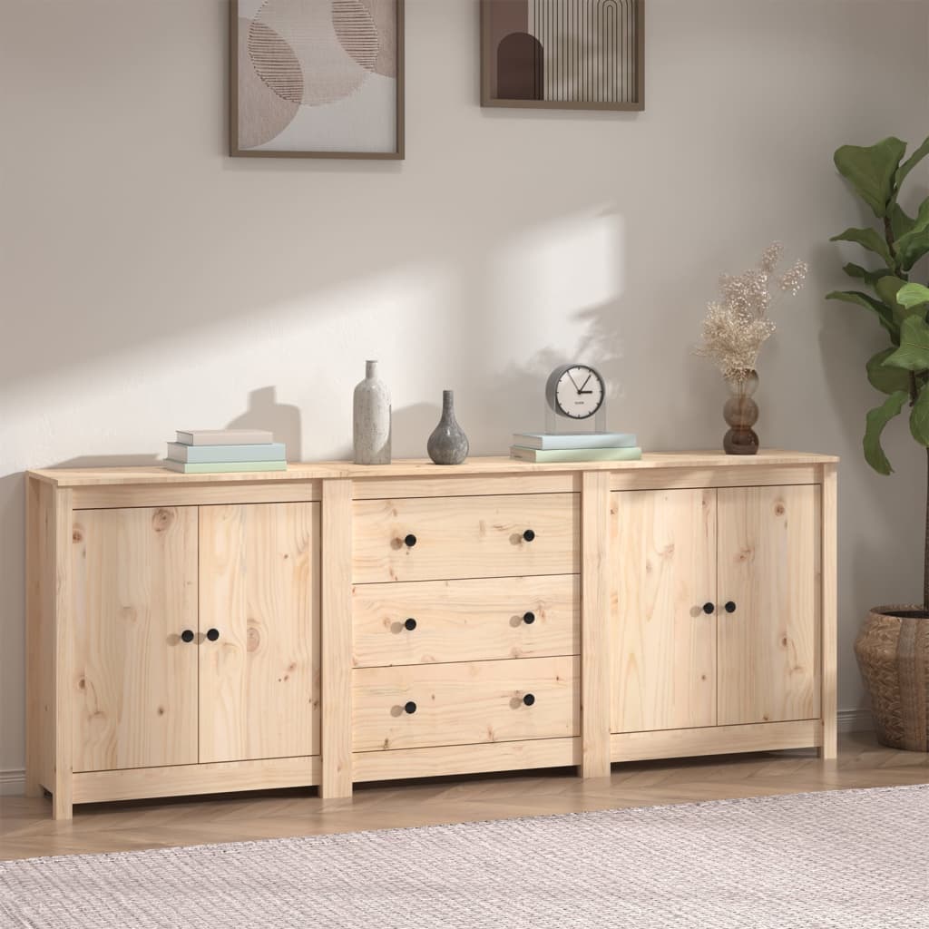 vidaXL Komoda, 210x35x80 cm, drewno sosnowe