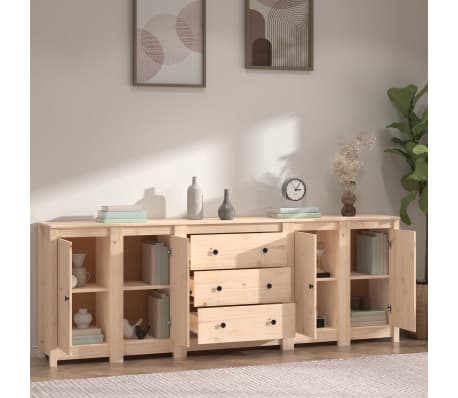 vidaXL Skenkur 230x35x80 cm Gegnheil Fura