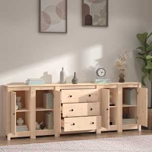 vidaXL Skenkur 230x35x80 cm Gegnheil Fura