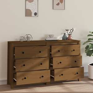 vidaXL Senkki hunajanruskea 140x35x80 cm t&auml;ysi m&auml;nty