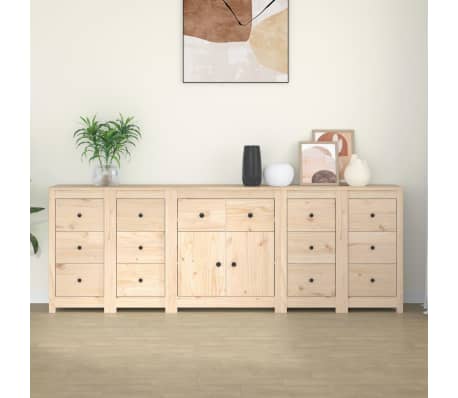 vidaXL Dressoir 230x35x80 cm massief grenenhout