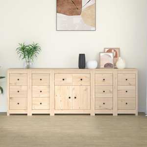 vidaXL Dressoir 230x35x80 cm massief grenenhout