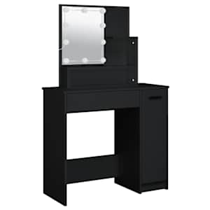 Set toaletního stolku s LED černý kompozitní dřevo - obrázek 7