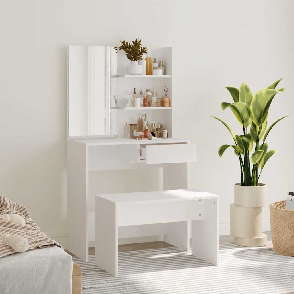 vidaXL Zestaw z toaletk, biay, 74,5x40x141 cm