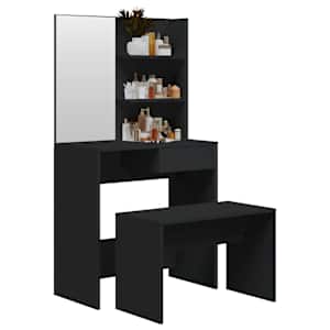 Set toaletního stolku černý 74,5 x 40 x 141 cm - obrázek 3