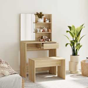 Toaletna mizica komplet sonoma hrast 74,5x40x141 cm