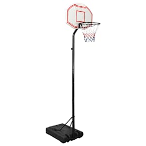 vidaXL korvpallilaud jalaga, valge, 282&ndash;352 cm, pol&uuml;et&uuml;leen