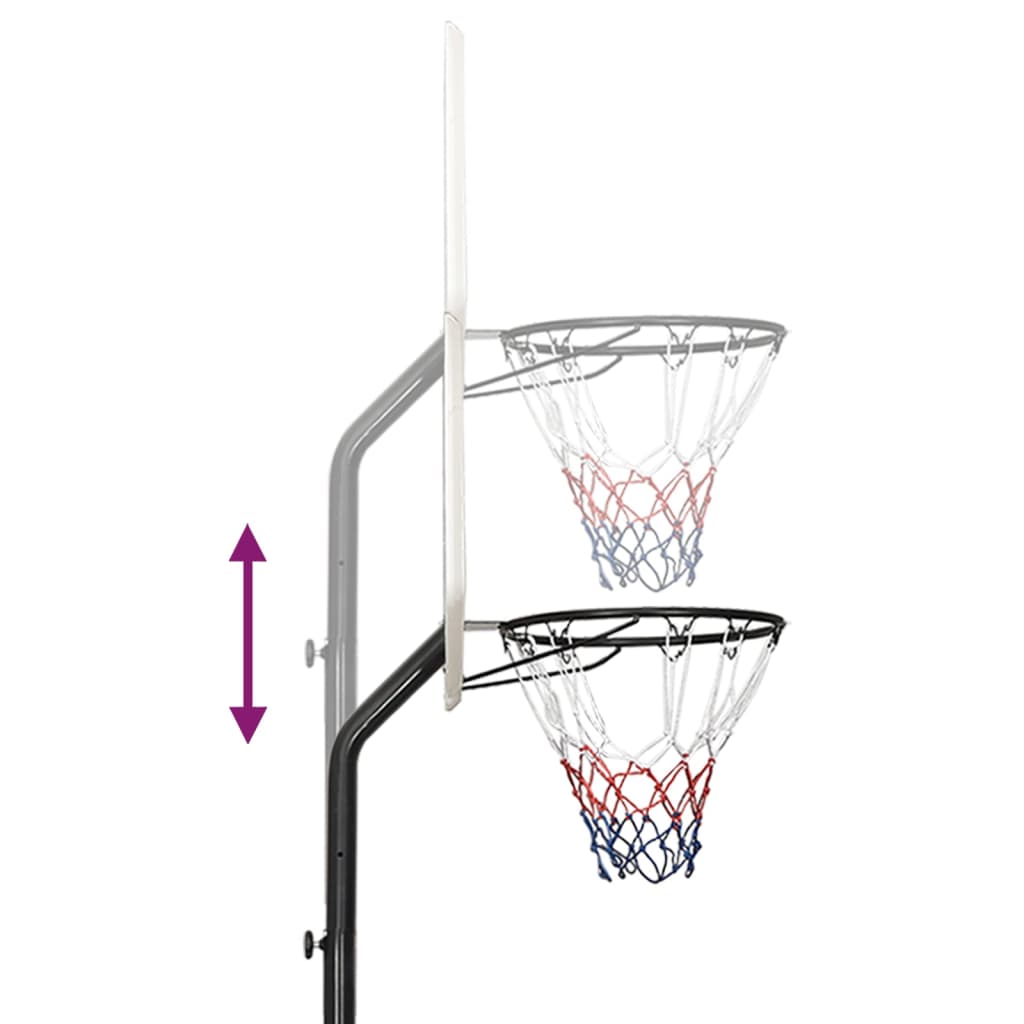 Basketbalový koš bílý 282–352 cm polyethylen