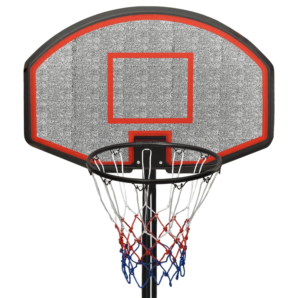 Fekete polietilén kosárlabda állvány 282-352 cm 