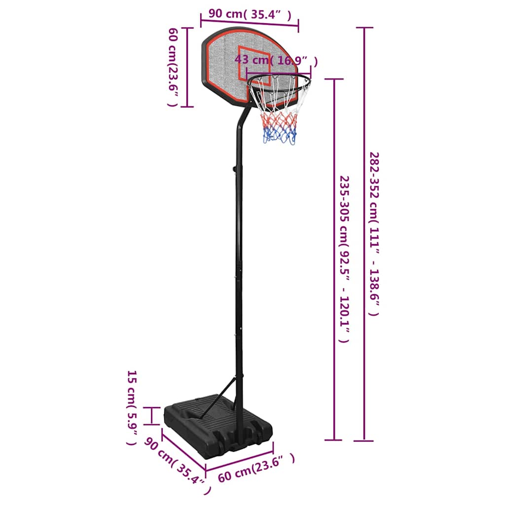 Panier De Basket Pliable Avec Filet Nylon - Diamètre 32 Cm - Structure Acier Résistant Intempéries - Pour Intérieur Et Extérieur, Enfants