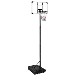 vidaXL korvpallilaud jalaga, l&auml;bipaistev, 280-350 cm, pol&uuml;karbonaat