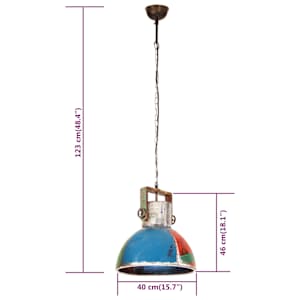 Industriální závěsná lampa 25 W vícebarevná kulatá 40 cm E27 - obrázek 13