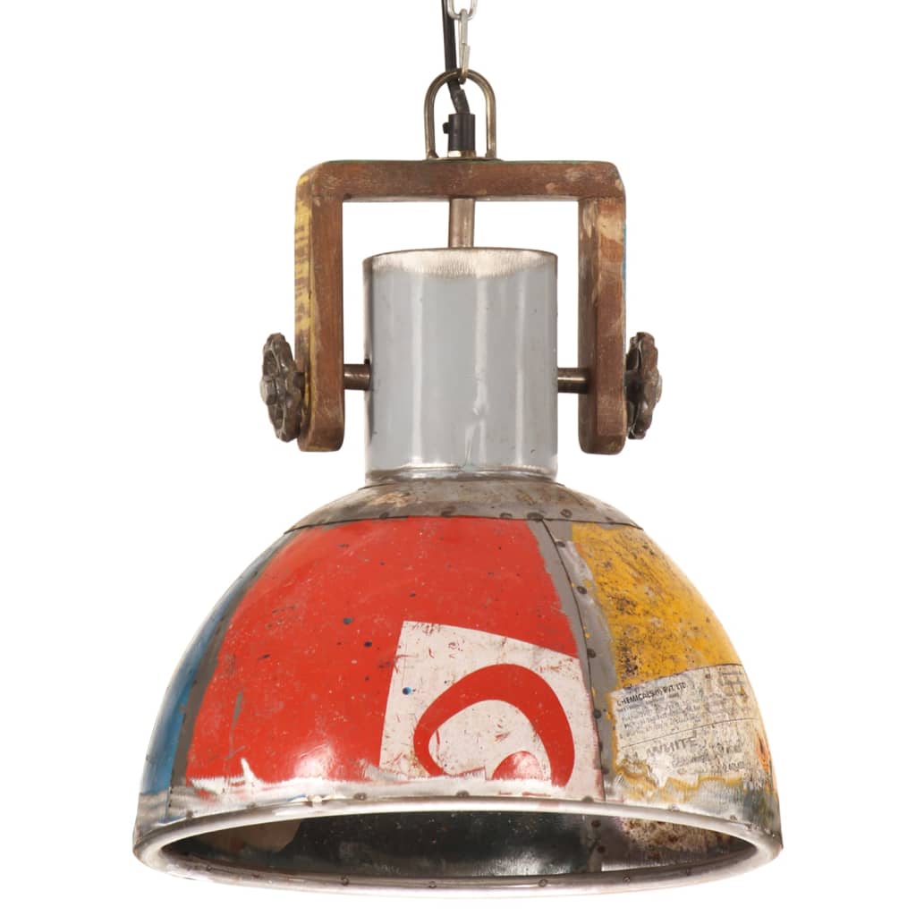 vidaXL Hanglamp industrieel rond 25 W E27 30 cm meerkleurig afbeelding