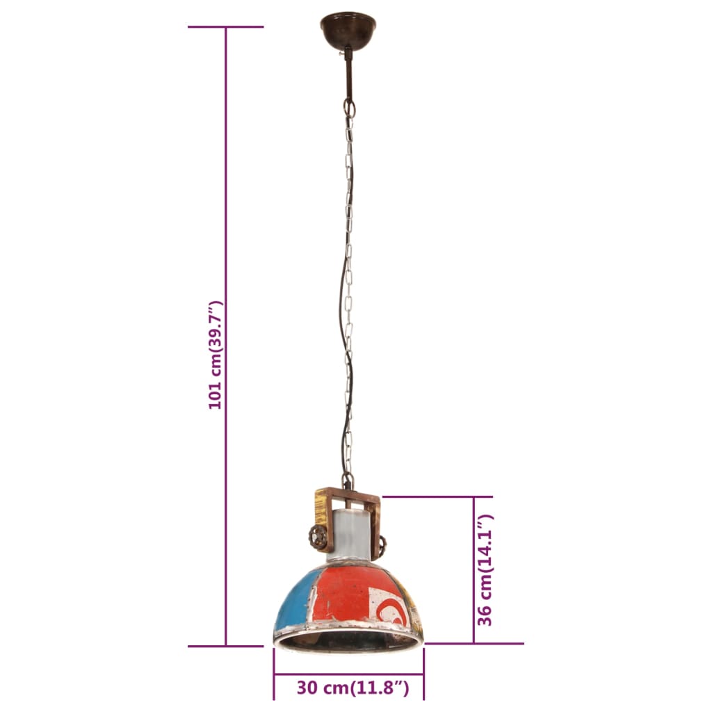 Industrijska viseča svetilka 25 W večbarvna okrogla 30 cm E27 - slika 13