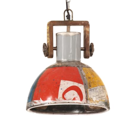 vidaXL Candeeiro suspenso industrial redondo 25W 30 cm E27 multicor