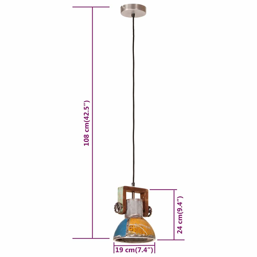 Hanglamp industrieel rond 25 W E27 19 cm meerkleurig image 13