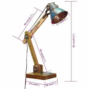 Industriální stolní lampa vícebarevná kulatá 23x18x95 cm E27 - obrázek 10