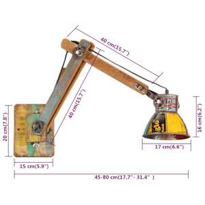 Nástěnná lampa industriální styl vícebarevná kulatá E27 - obrázek 8