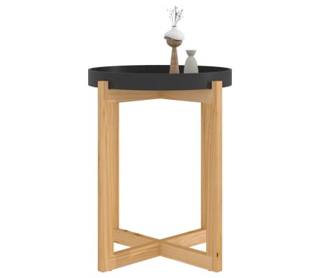 vidaXL Table basse Noir 41x41x48,5 cm Bois d'ing&eacute;nierie et pin massif