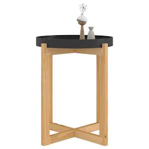 vidaXL Table basse Noir 41x41x48,5 cm Bois d'ing&eacute;nierie et pin massif