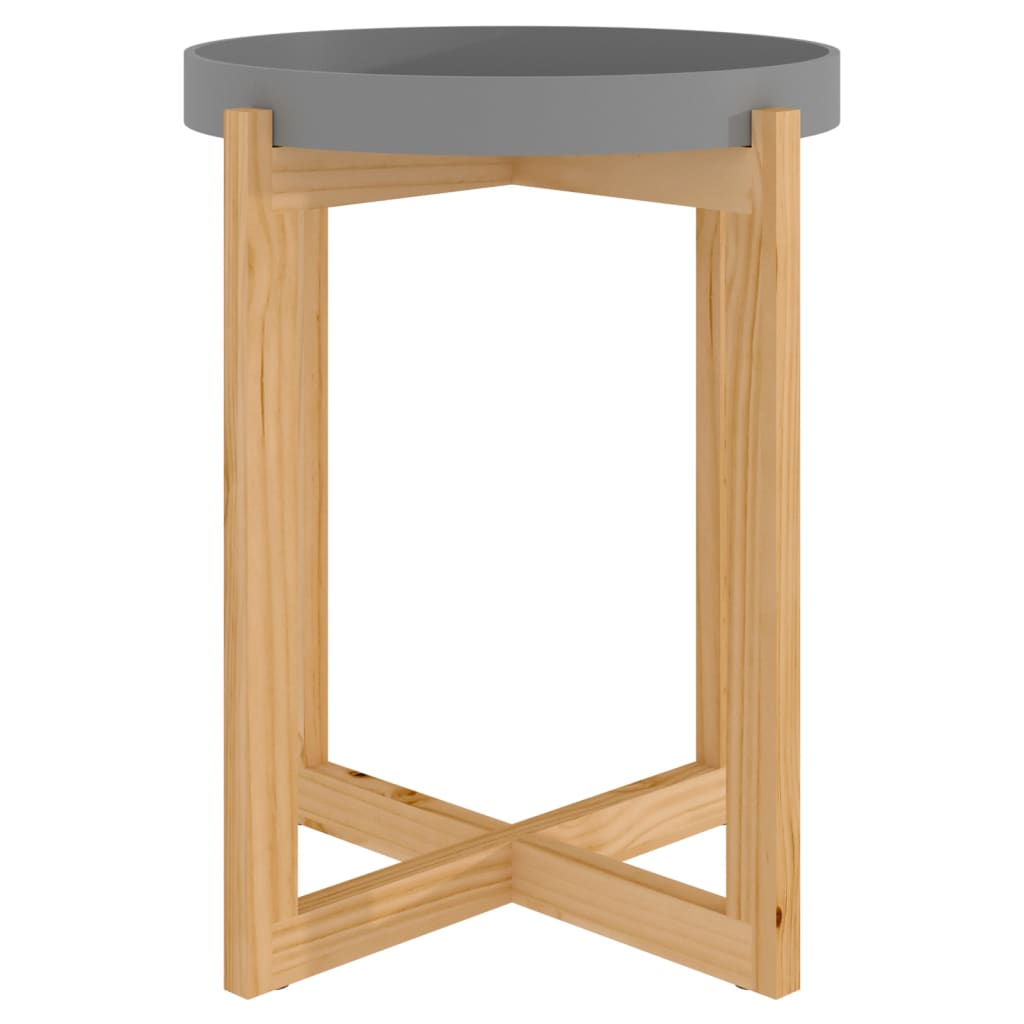 Image of vidaXL Coffee Table Grey 41x41x48.5cm Engineered Wood&Solid Wood Pine