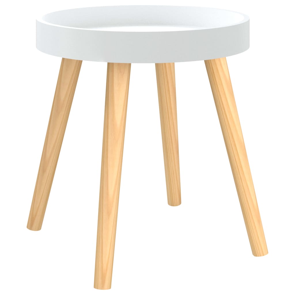 VidaXL Side Table White 15x15x15.7 Engineered Wood&Solid Wood Pine