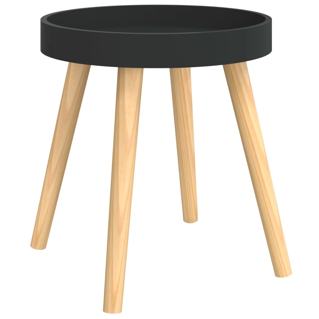 Image of vidaXL Side Table Black 38x38x40 cm Engineered Wood&Solid Wood Pine
