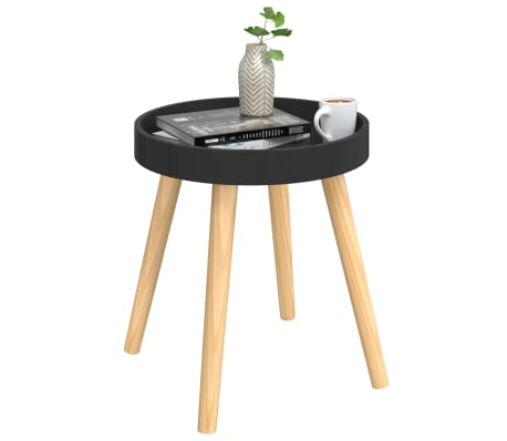 vidaXL Beistelltisch Schwarz 38x38x40cm Holzwerkstoff & Kiefernholz