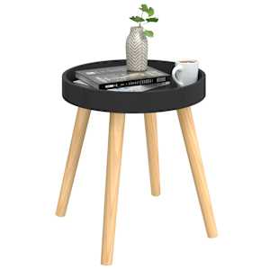 vidaXL Beistelltisch Schwarz 38x38x40cm Holzwerkstoff & Kiefernholz