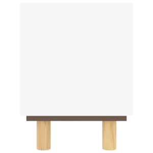 TV stolek bílá 80x30x40 cm masivní borovice a přírodní ratan - obrázek 5