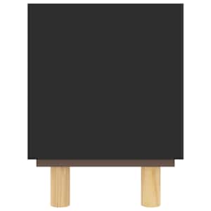 TV stolek černá 80x30x40 cm masivní borovice a přírodní ratan - obrázek 5