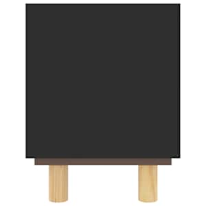 TV stolek černý 105x30x40 cm masivní borovice a přírodní ratan - obrázek 5