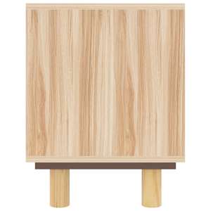 TV stolek hnědý 105x30x40 cm masivní borovice a přírodní ratan - obrázek 5