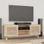  vidaXL barna fenyőfa és természetes rattan TV-szekrény 105x30x40 cm termék 2. képe