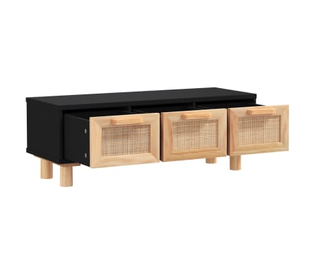 vidaXL Salontafel 80x40x30 cm bewerkt hout en grenenhout zwart