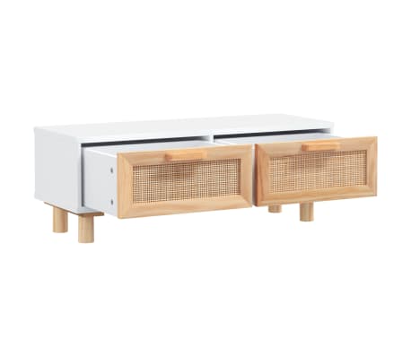 vidaXL kafijas galdiņš, balts, 80x40x30 cm, inženierijas koks, priede