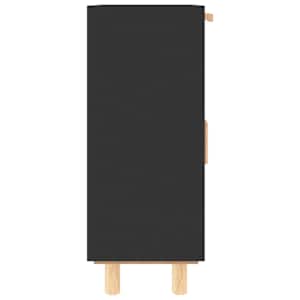 Příborník černý 60x30x75 cm masivní borovice a přírodní ratan - obrázek 6
